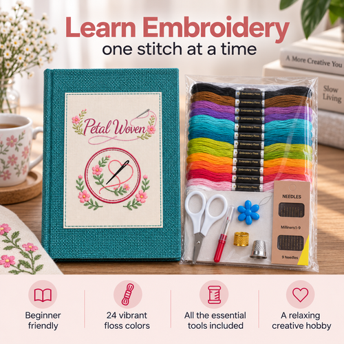 PetalWoven Embroidery Booklet + Starter Kit