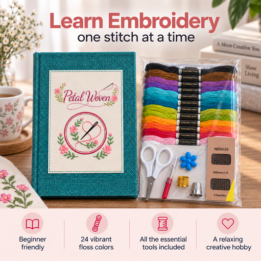 PetalWoven Embroidery Booklet + Starter Kit